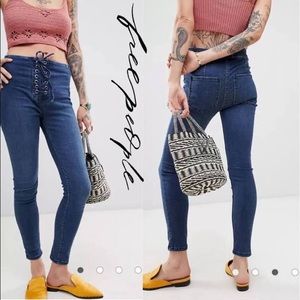 Free People Lace Up Jeans